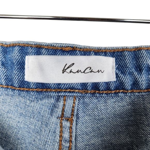 KanCan NWT Frayed Hem Bermuda Denim Blue Jean Distressed Shorts Women's Size XS - Picture 11 of 12